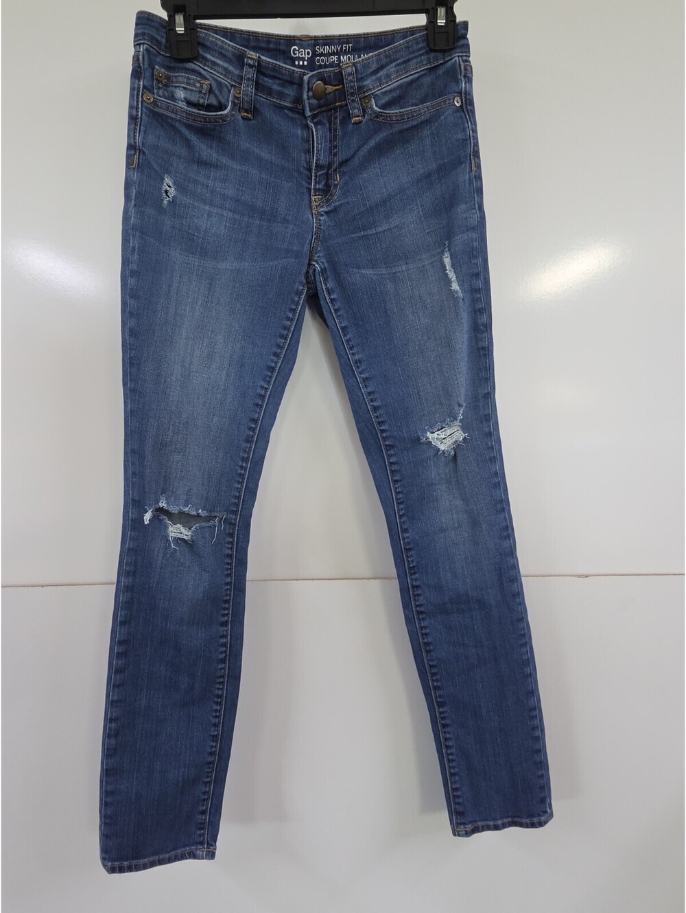 Women's Gap Skinny Fit Distressed Jeans Size 0/25R Blue